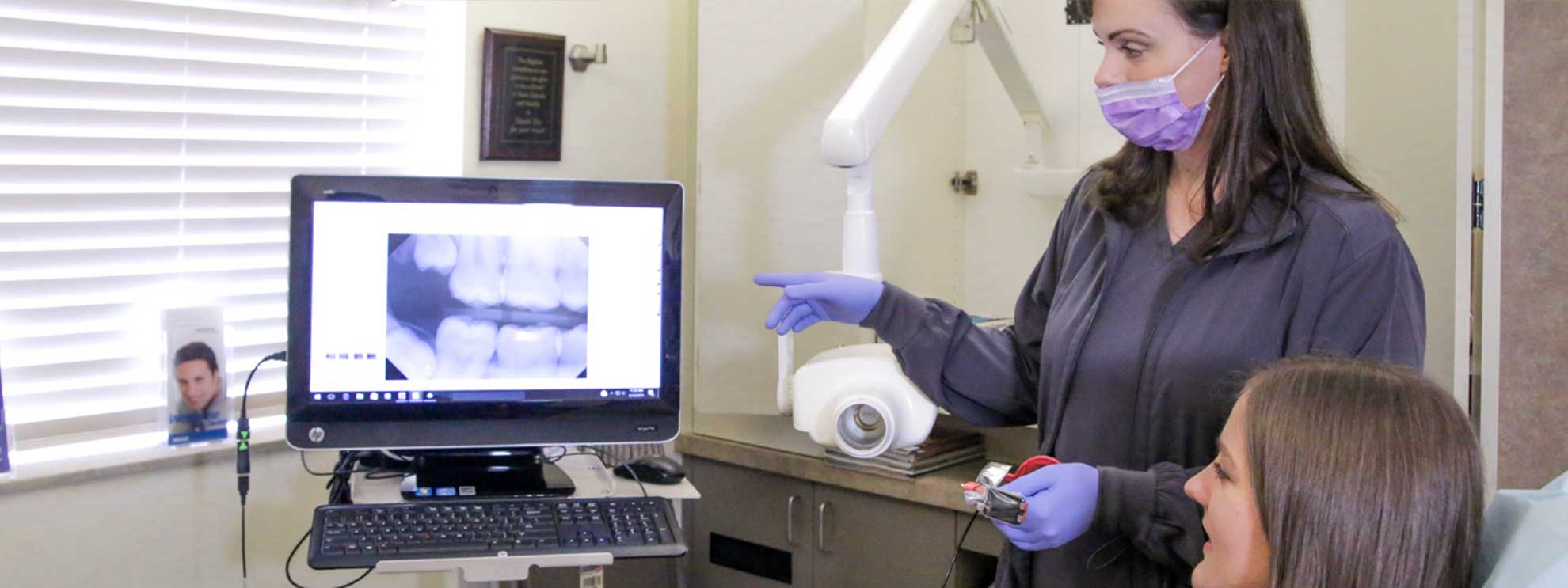 Image of Dentist Using Digital XRay Sensor